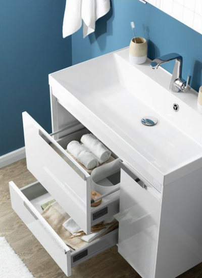Тумба с раковиной Aquanet Тиволи 80 белая