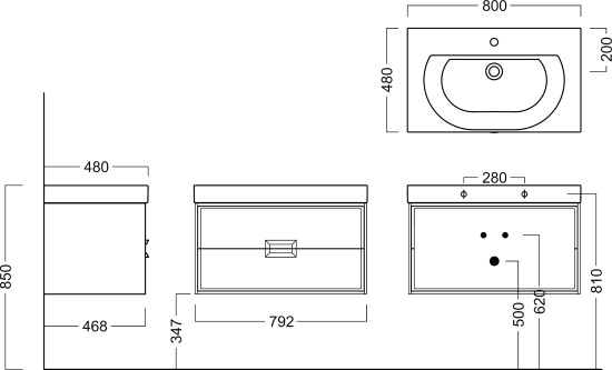 Мебель для ванной Kerama Marazzi Canaletto 80 белая
