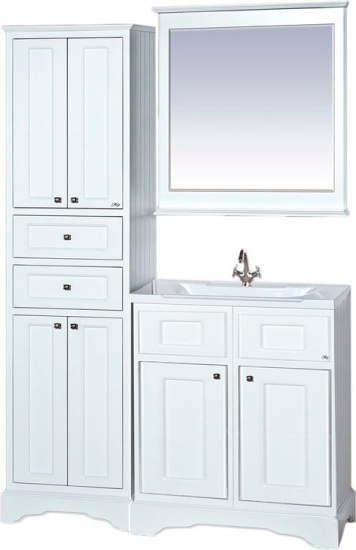 Тумба с раковиной Misty Герда 80 белая эмаль, напольная