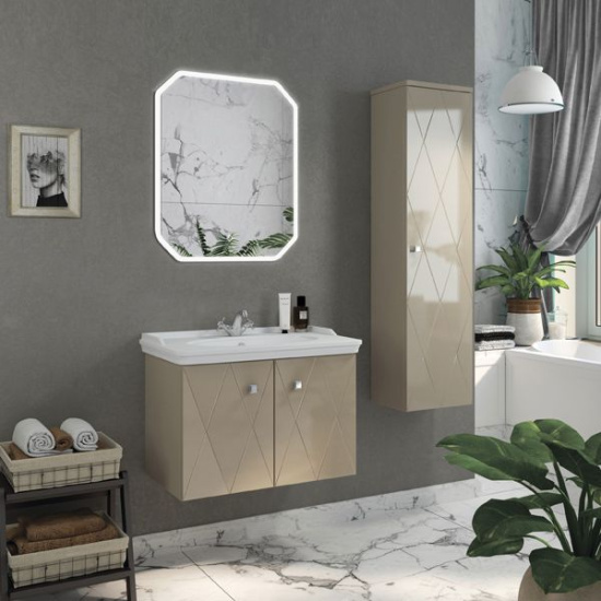 Тумба с раковиной Comforty Кремона 80, подвесная, латте