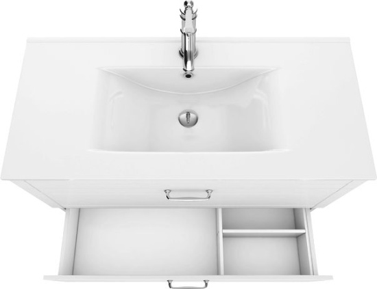 Тумба с раковиной Iddis Oxford 100, напольная, белая
