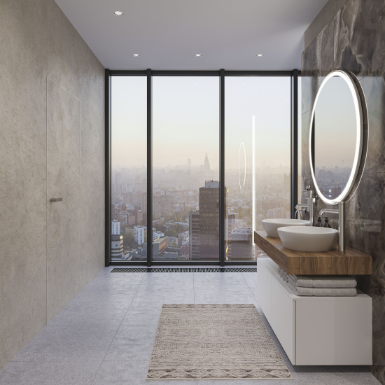 Столешница с раковиной Duravit D-Neo 60, дуб французский, 120, без отверстий + 2 тумбы 60, + 2 раковины