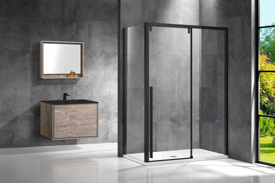 Душевой уголок Vincea Lugano VSR-1L8012CLB-1 120х80 см, профиль черный