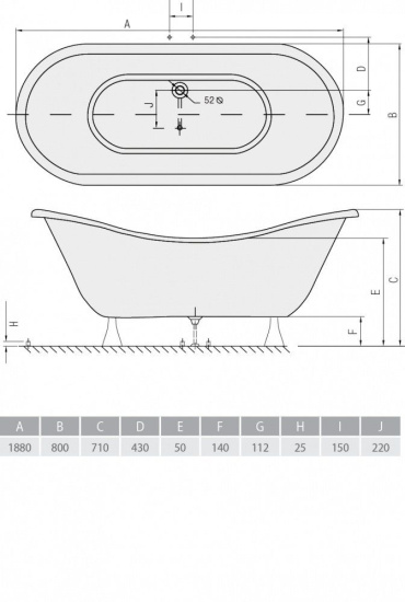 Акриловая ванна Alpen Charleston 188