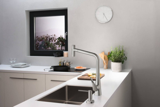Смеситель для кухни Hansgrohe Metris Select M71 73820800 сталь