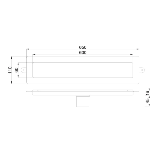 Душевой лоток Boheme Premium Linear 60 см, черный