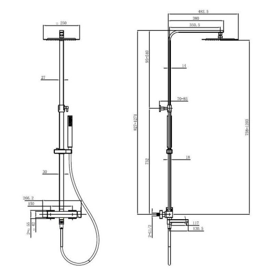 Душевая стойка Allen Brau Infinity 5.21029-31 черная матовая