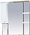 Зеркало-шкаф Misty Александра 85 L белый металлик