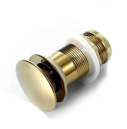 Донный клапан для раковины CeramaLux RD012 золото, без перелива