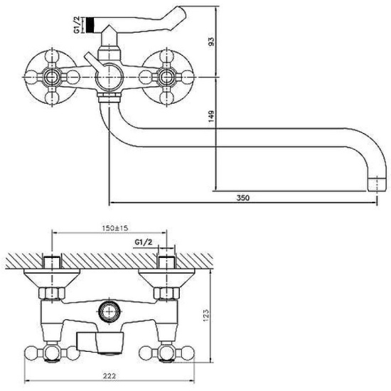 Смеситель для ванны Haiba HB2619-2