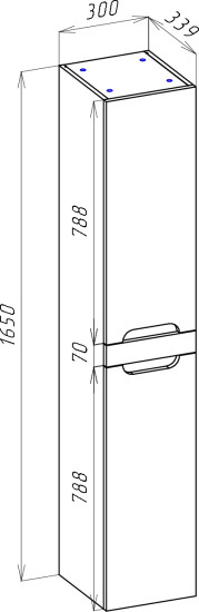 Пенал Bellezza Грейс 30, подвесной, белый