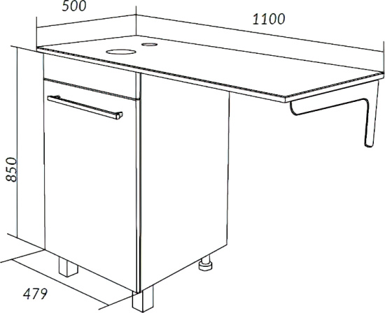 Мебель для ванной 1MarKa Wash со столешницей, дуб сонома