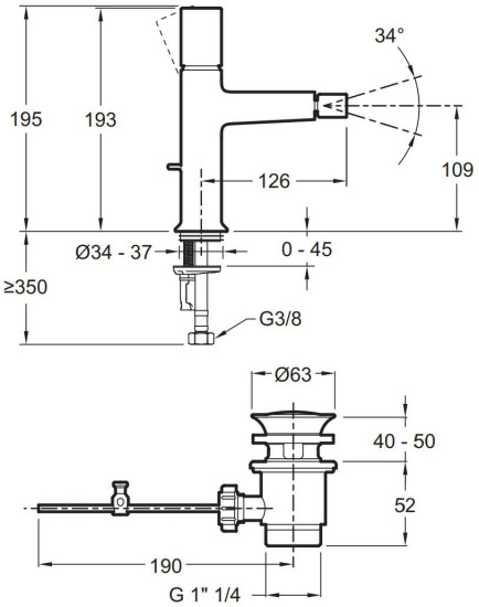 Смеситель для биде Jacob Delafon Rivoli E24167-CP