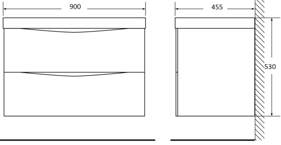 Мебель для ванной BelBagno Acqua 90 подвесная, rovere vintage bianco