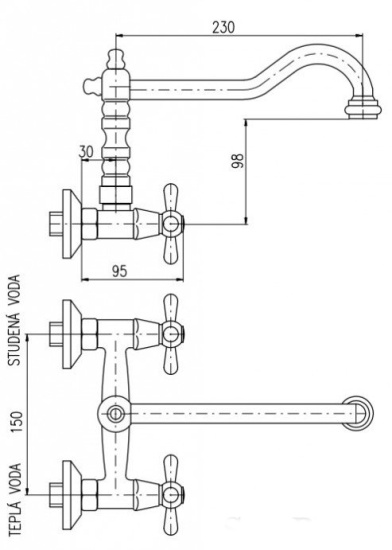 Смеситель для кухни Rav Slezak Morava MK402.5/28SM