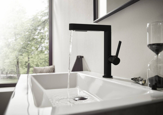 Смеситель для раковины Hansgrohe Finoris 230 76063670 матовый черный