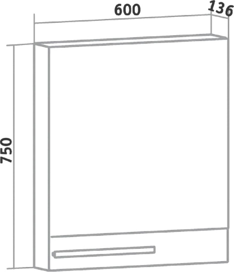 Мебель для ванной Runo Вудлайн 65, скандинавский дуб, раковина Caspia 60 Square