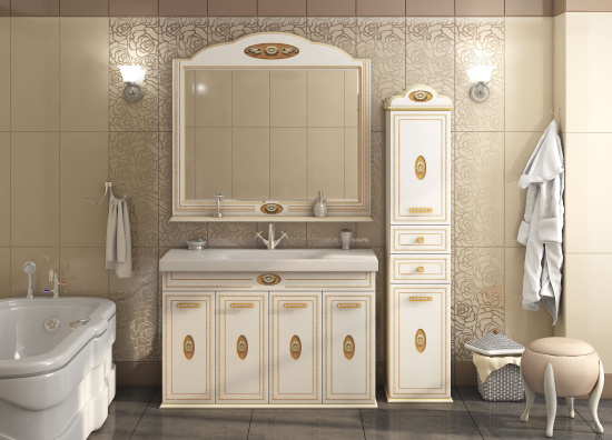 Зеркало Misty Roma 120 бежевая патина