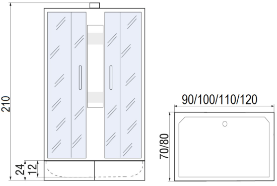 Душевая кабина Мономах Б/К 120/80/24 S МЗ