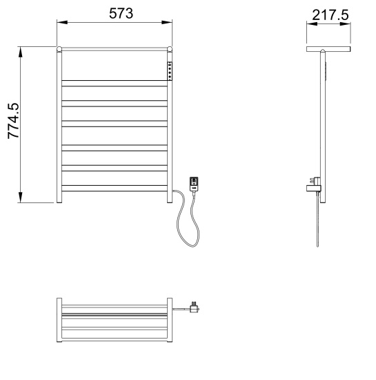 Полотенцесушитель электрический Wonzon & Woghand Essen WW-A403-BG
