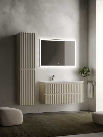 Тумба с раковиной Sancos Snob R 100 Beige Soft левая SNR100LCE, подвесная