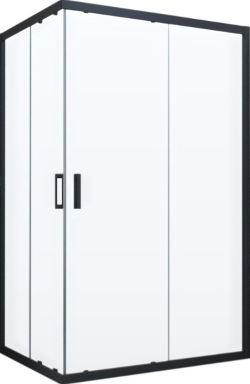 Душевой уголок Vegas Glass ZA-F Novo 100*80 02М 01 профиль черный матовый, стекло прозрачное