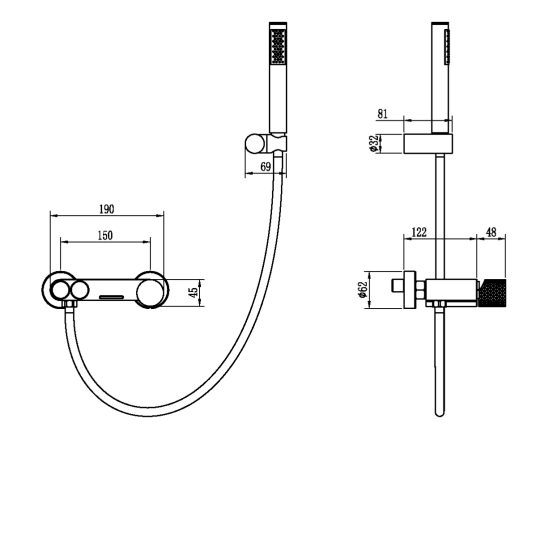 Смеситель для ванны Boheme Stick 123-BB.4