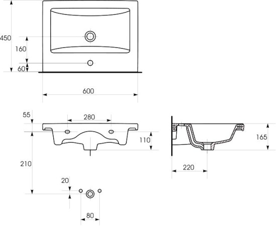 Тумба с раковиной Alvaro Banos Viento 60