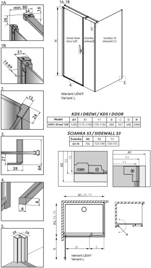Душевой уголок Radaway Nes KDS I 120x75 L