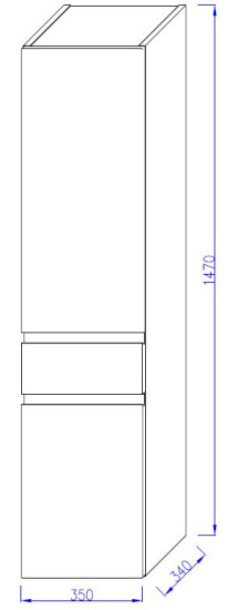 Пенал Jacob Delafon Madeleine EB2069G-J52 L черный блестящий