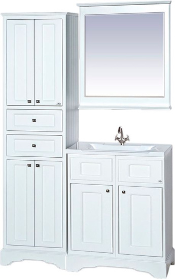 Зеркало Misty Герда 70 с подсветкой, белая эмаль