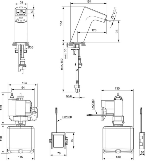 Термостат Ideal Standard Intellimix A7488B3 с внутренней частью, черный