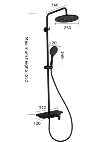 Душевая стойка Gappo G2495-5 черная матовая