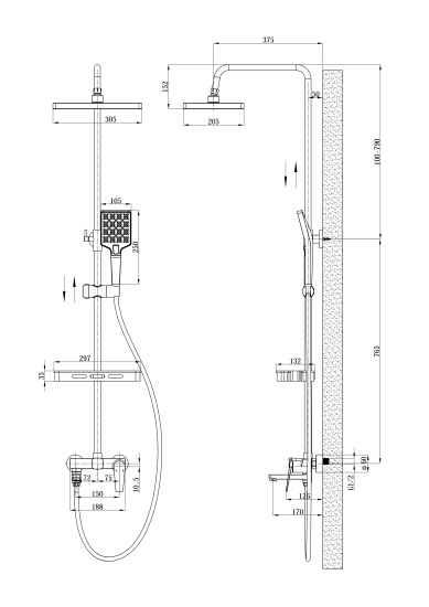 Душевая стойка Esko Istanbul ST1425IT
