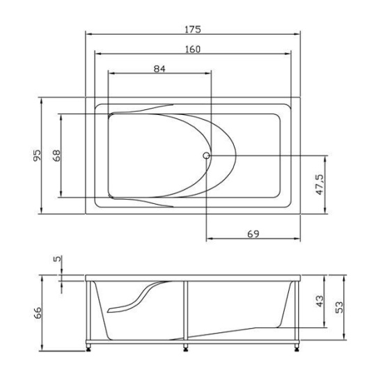 Акриловая ванна Aquatika Аксиома Reflexa