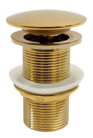 Донный клапан для раковины CeramaLux RD012 золото, без перелива