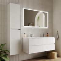 Мебель для ванной Sancos Cento 120 двойная, белый глянец